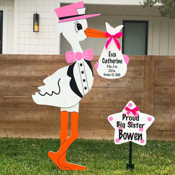 Pink Stork Sign : Stork Rental Yard Signs in Storks of South County, Southern California
