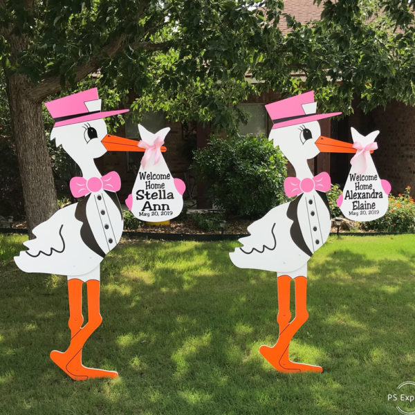 Twin Storks : Stork Rental Yard Signs in Storks of South County, Southern California
