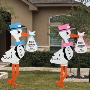 Twin Storks : Stork Rental Yard Signs in Storks of South County, Southern California