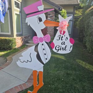 Gender Reveal or Baby Shower Stork